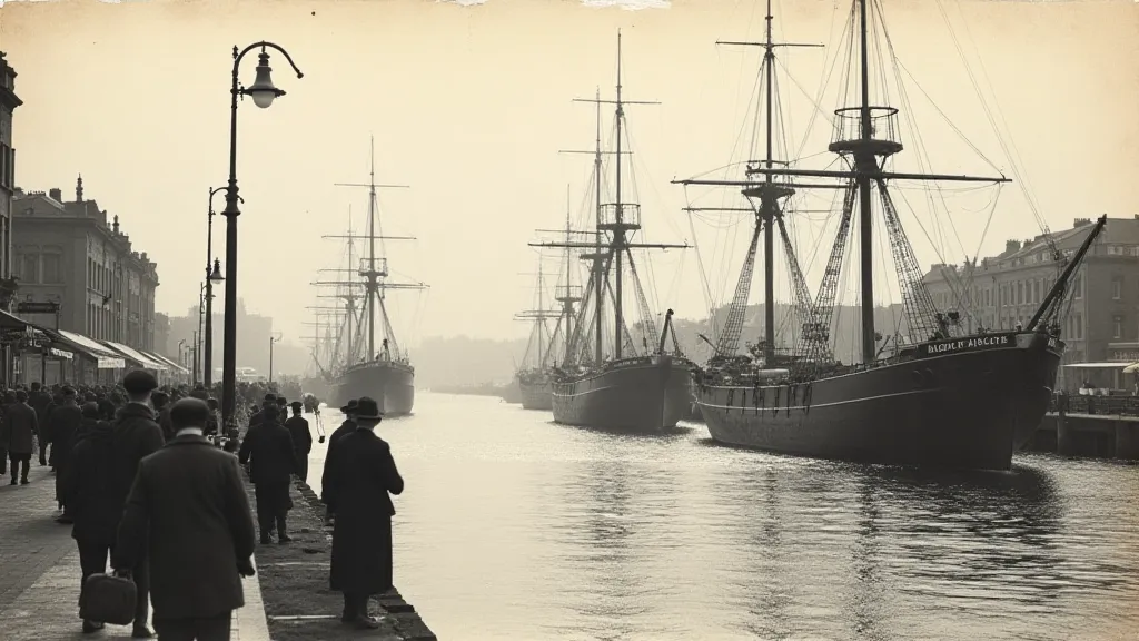Glasgow docks, Scotland, 1910 postcard