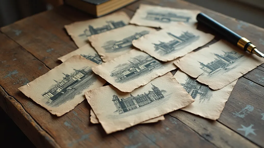 Collection of antique city postcards