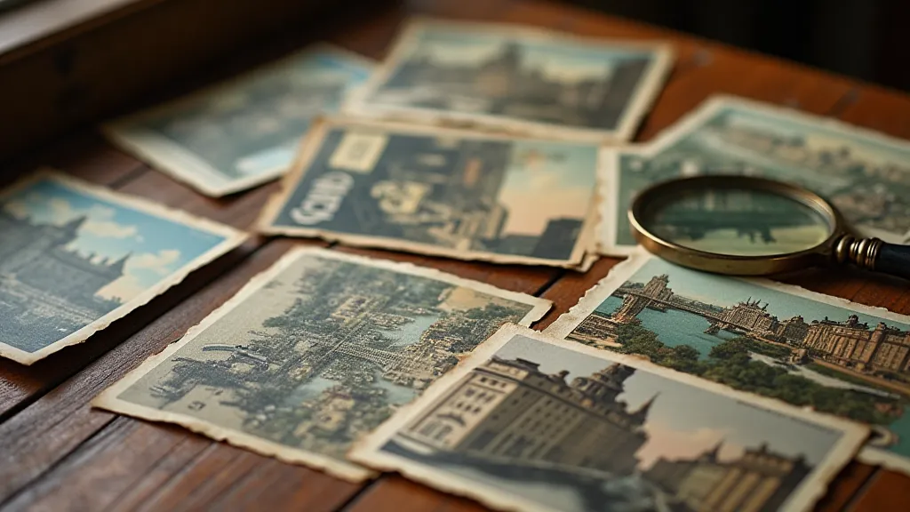Collection of antique city postcards