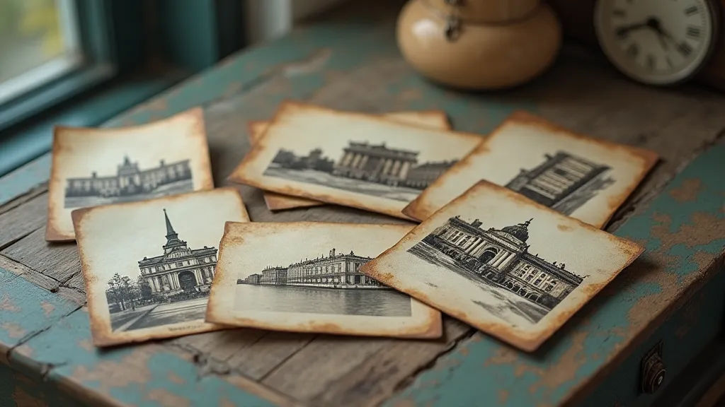 Collection of antique city view postcards