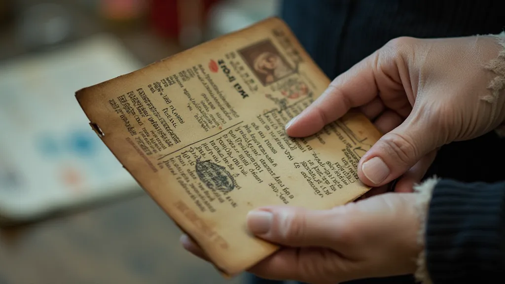 Collector carefully handling a vintage postcard